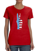 Peace Sign American Flag Shaped T-shirt -SmartPrintsInk Designs
