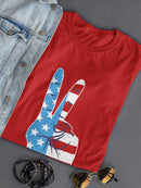 Peace Sign American Flag Shaped T-shirt -SmartPrintsInk Designs