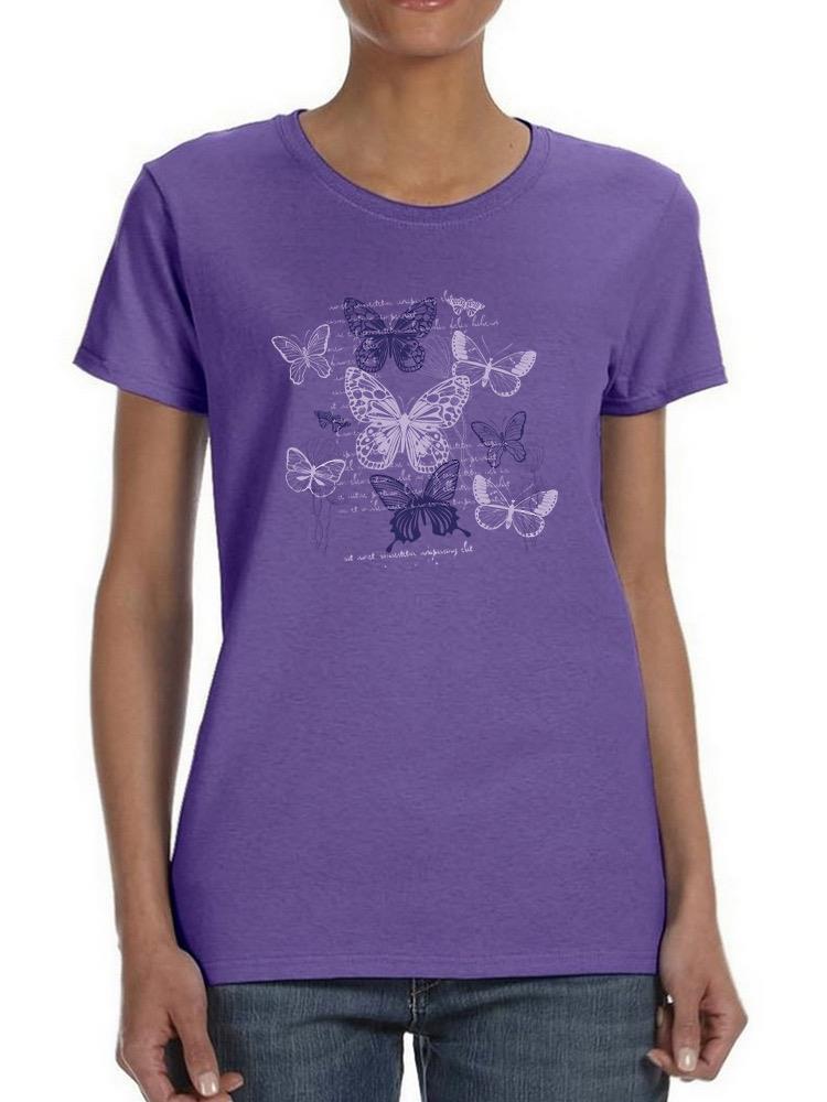 Beautiful Butterflies Art Shaped T-shirt -SmartPrintsInk Designs