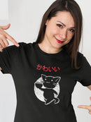 Kawaii Cat And Ramen Shaped T-shirt -SmartPrintsInk Designs