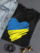 Ukraine Heart Shaped T-shirt -SmartPrintsInk Designs