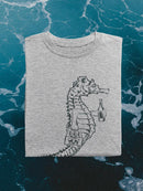 Sea Horse With Drinks T-shirt -SmartPrintsInk Designs