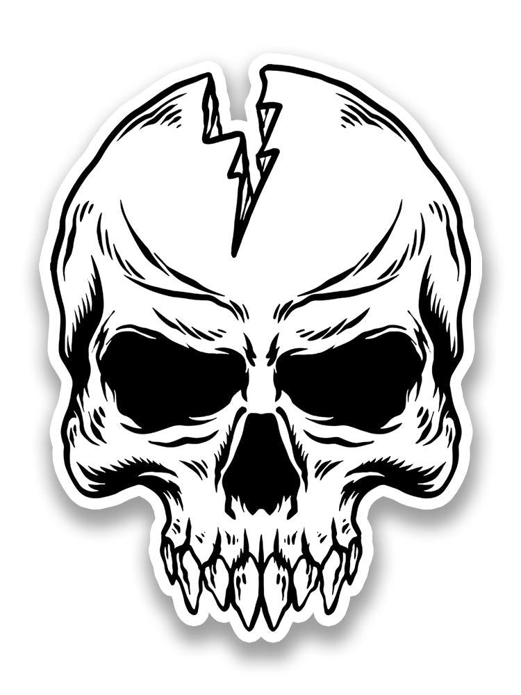 Cracked Skull Sticker -SmartPrintsInk Designs