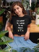 Rather Talk To My Plants Shaped T-shirt -SmartPrintsInk Designs