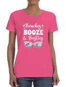 Beaches Booze And Besties Shaped T-shirt -SmartPrintsInk Designs
