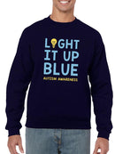 Light It Up Blue Sweatshirt -SmartPrintsInk Designs