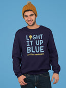 Light It Up Blue Sweatshirt -SmartPrintsInk Designs
