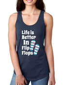 Life Is Better In Flip Flops Racerback Tank -SmartPrintsInk Designs