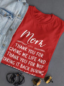Thank You Mom Shaped T-shirt -SmartPrintsInk Designs