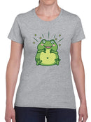 Excited Frog Shaped T-shirt -SmartPrintsInk Designs
