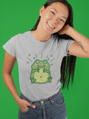 Excited Frog Shaped T-shirt -SmartPrintsInk Designs