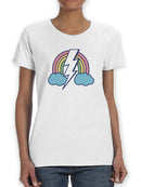Clouds, Rainbow And Lightning Shaped T-shirt -SmartPrintsInk Designs