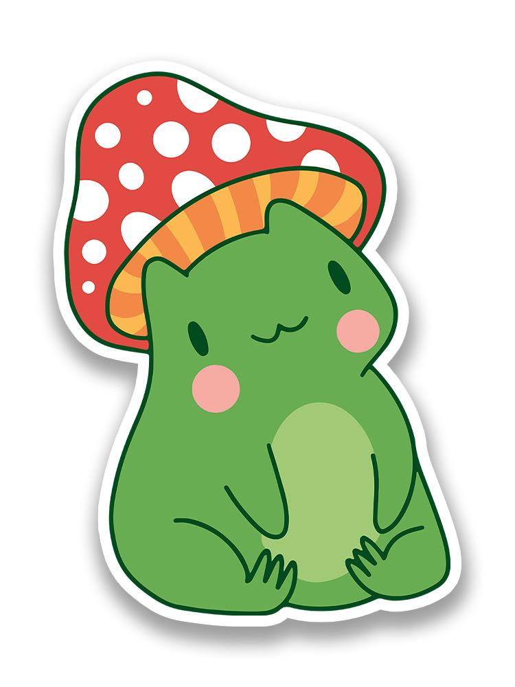 Frog With Mushroom Helmet Sticker -SmartPrintsInk Designs