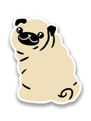 Cute Sitting Pug Sticker -SmartPrintsInk Designs