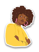Afro Woman With Glasses. Sticker -SmartPrintsInk Designs