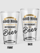 Good Beer Mood Pint Glass -SmartPrintsInk Designs