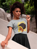 Yellow Art Afro Woman Shaped T-shirt -SmartPrintsInk Designs