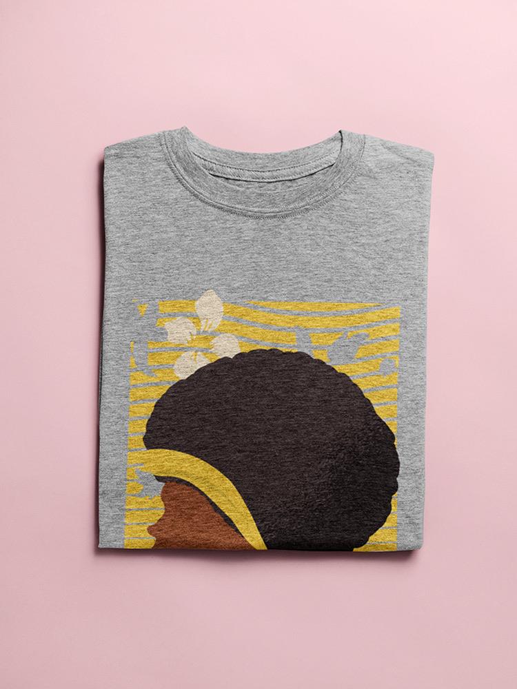 Yellow Art Afro Woman Shaped T-shirt -SmartPrintsInk Designs