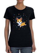 Cute Dog In Space T-shirt -SmartPrintsInk Designs
