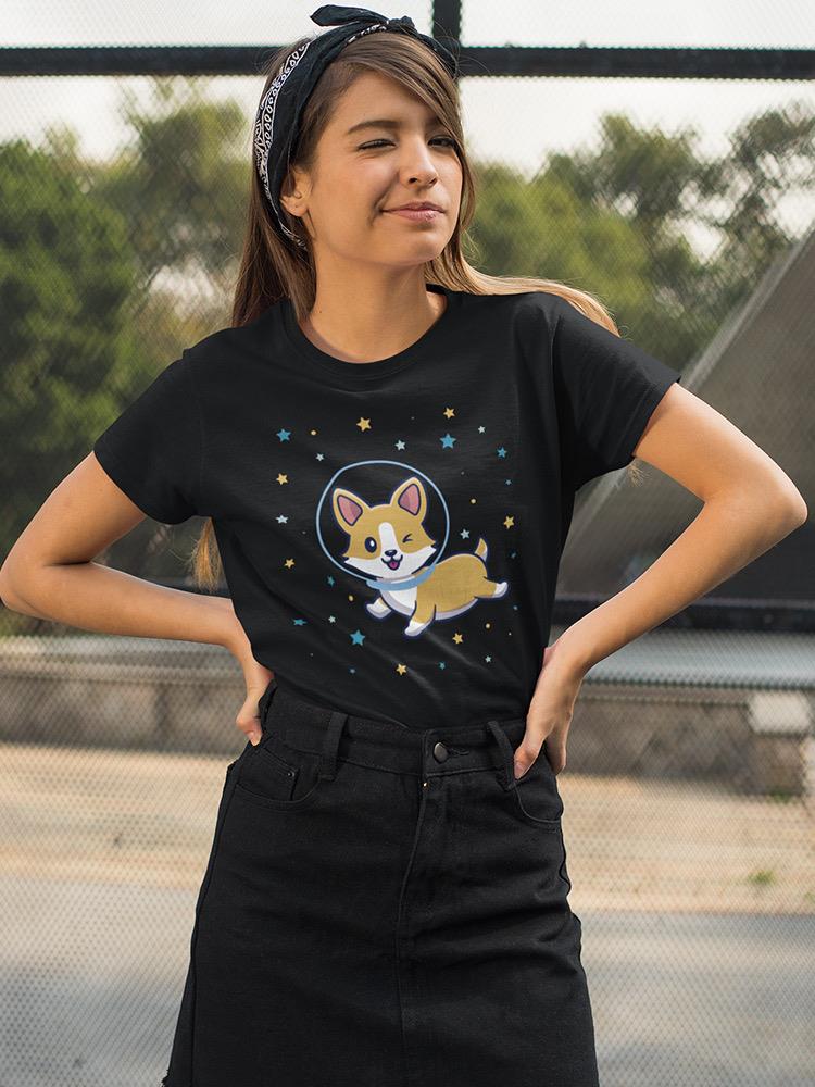 Cute Dog In Space T-shirt -SmartPrintsInk Designs