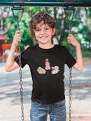 Cute And Colorful Bunnies T-shirt -SmartPrintsInk Designs