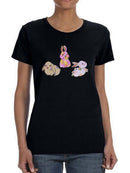Cute And Colorful Bunnies T-shirt -SmartPrintsInk Designs
