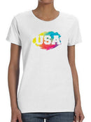 Usa Colorful Shaped T-shirt -SmartPrintsInk Designs