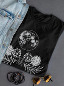 Dandellions And The Moon Shaped T-shirt -SmartPrintsInk Designs