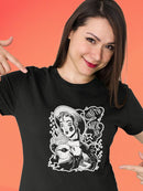 Witch With A Bunny Shaped T-shirt -SmartPrintsInk Designs