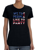 We The People Like To Party Shaped T-shirt -SmartPrintsInk Designs