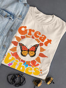 Great Vibes Butterfly T-shirt -SmartPrintsInk Designs