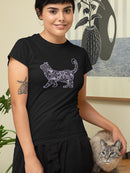Cat With Pattern Hair Shaped T-shirt -SmartPrintsInk Designs