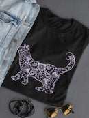Cat With Pattern Hair Shaped T-shirt -SmartPrintsInk Designs