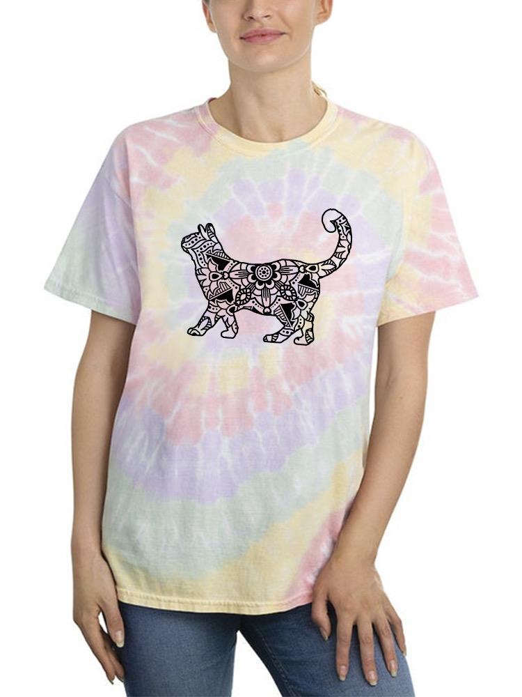 Pattern Cat Tie Dye Tee -SmartPrintsInk Designs