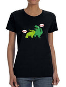 T-Rex Tries To Spank Shaped T-shirt -SmartPrintsInk Designs