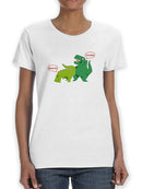T-Rex Tries To Spank Shaped T-shirt -SmartPrintsInk Designs
