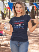Cookouts, Sunshine And Liberty Shaped T-shirt -SmartPrintsInk Designs