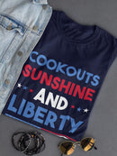 Cookouts, Sunshine And Liberty Shaped T-shirt -SmartPrintsInk Designs