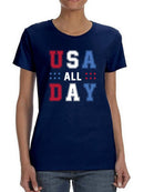 Usa All Day Shaped T-shirt -SmartPrintsInk Designs