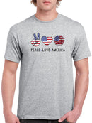 Peace Love And America T-shirt -SmartPrintsInk Designs