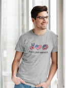 Peace Love And America T-shirt -SmartPrintsInk Designs