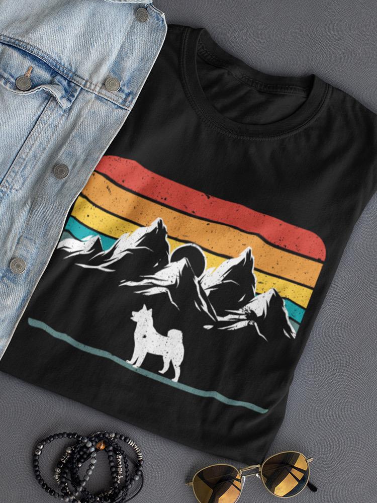 Dog And Mountains Shaped T-shirt -SmartPrintsInk Designs