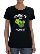 Living In The Moment Turtle Shaped T-shirt -SmartPrintsInk Designs