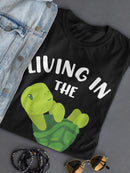 Living In The Moment Turtle Shaped T-shirt -SmartPrintsInk Designs