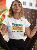 Wild And Western Shaped T-shirt -SmartPrintsInk Designs