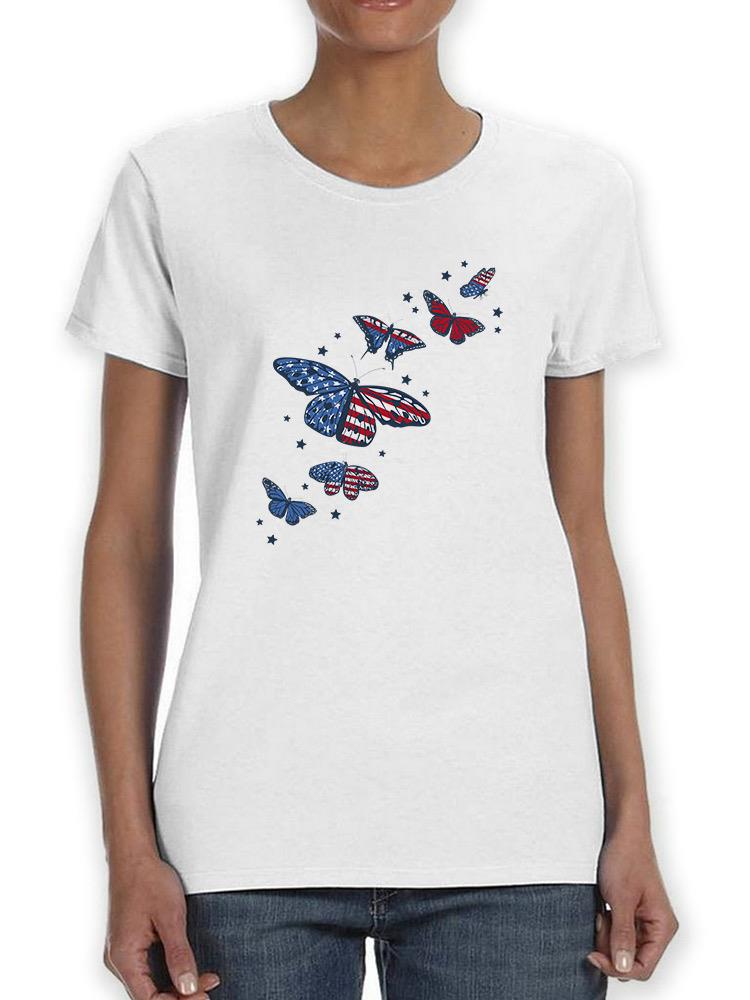 American Butterflies Shaped T-shirt -SmartPrintsInk Designs