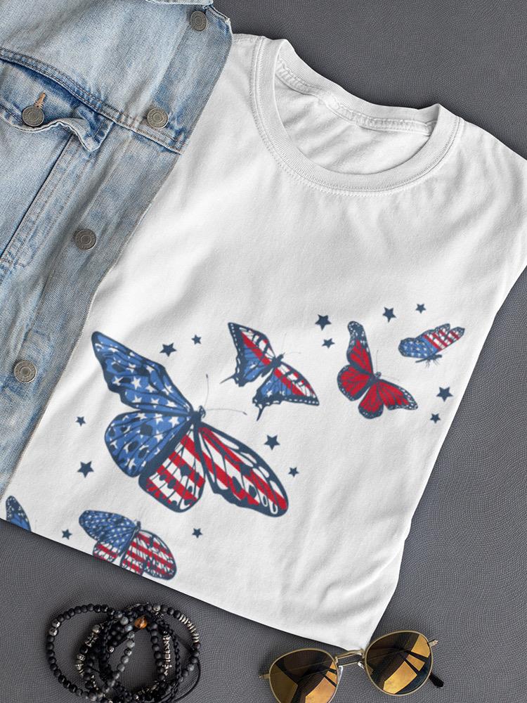American Butterflies Shaped T-shirt -SmartPrintsInk Designs