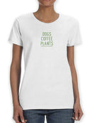 Dog Coffee And Plants Shaped T-shirt -SmartPrintsInk Designs