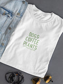 Dog Coffee And Plants Shaped T-shirt -SmartPrintsInk Designs