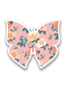 Pink Flower Butterfly Sticker -SmartPrintsInk Designs